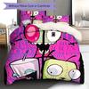 Invaderzim Pattern Bedding Quilt Set Quilt Cover Pillowcase Home Decoration Birthday Gift (1 * Duvet Cover + 2 * Pillowcase, Without Core)