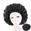 Oversized Silky Satin Bonnet for Women Soft Sleep Night Hair Cover Elegant Shower Bath Hat Solid Color Head Bonnets for Women