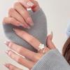 Fashion Elegant Flower Open Ring Adjustable Vintage Floral Finger Rings Minimalist Jewelry For Women Daily Party Wear