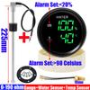 Digitales 2-in-1 Doppel-52mm Messgerät mit Alarm 0-190 OHM Wasserstandssensor für Wasserstandsanzeige + Wassertemperaturanzeige Auto Auto 12V24V benutzerdefiniert