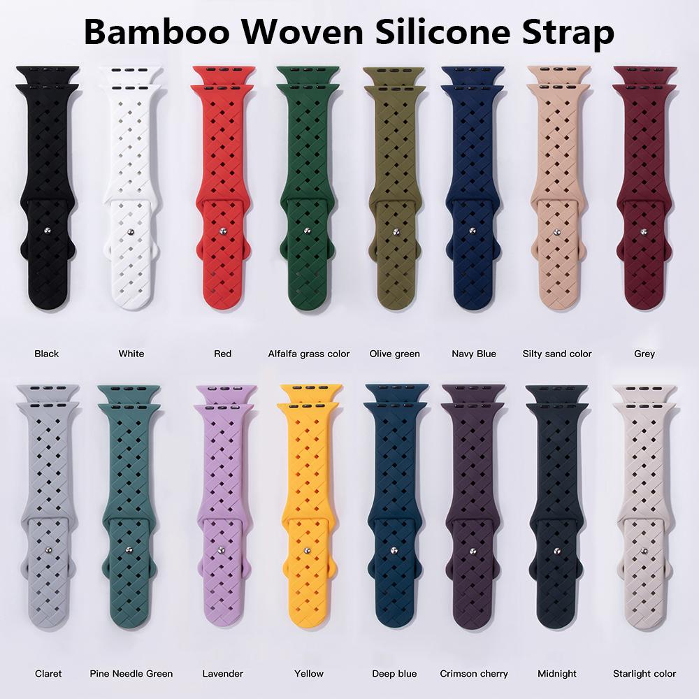 Sport Braided Silicone Strap For Apple Watch Band 44mm 40mm 45mm 49mm 46mm Breathable Bracelet Iwatch Series 10 9 7 8 Se Ultra 2