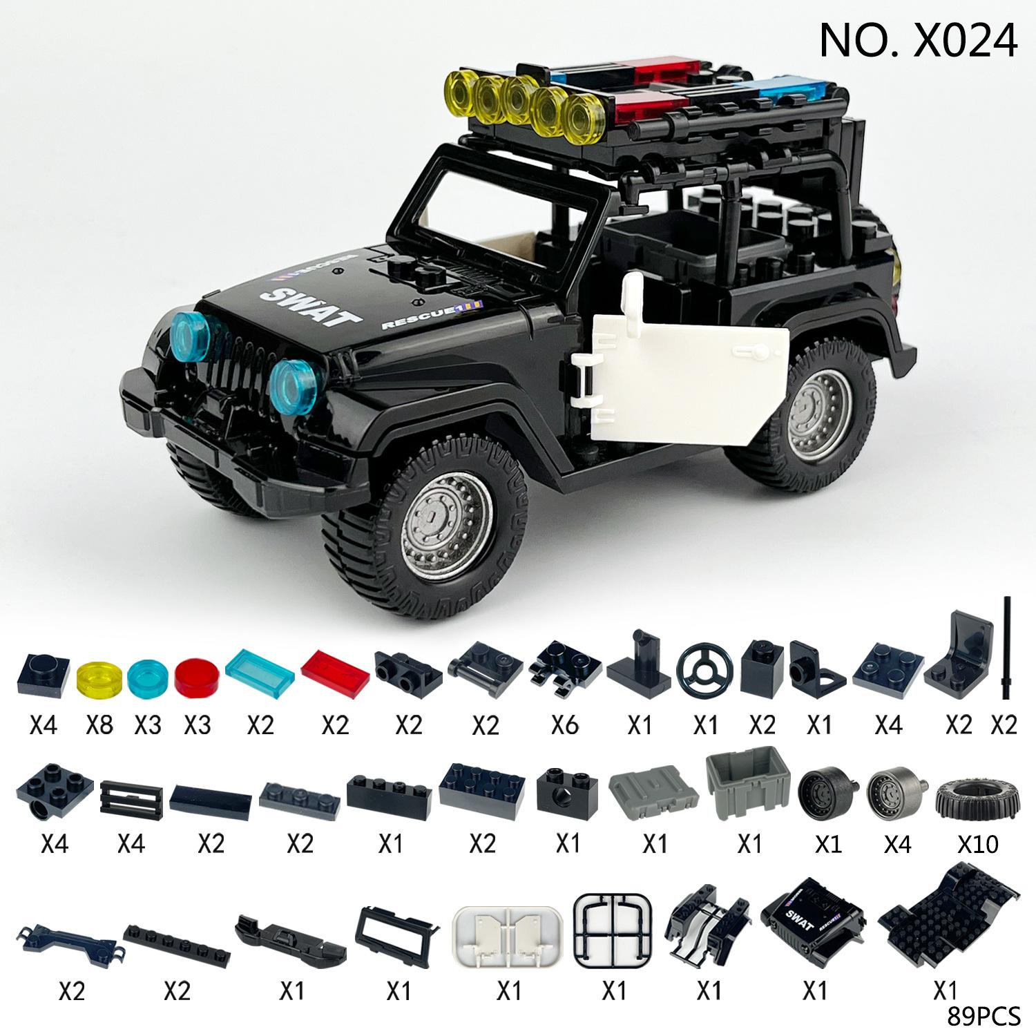 

X024 Американская полицейская машина, городская машина правоохранительных органов, детские строительные блоки