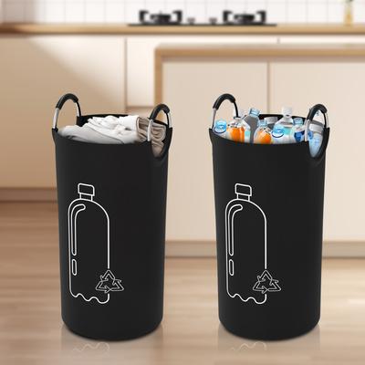 82/115L Empty Bottle Storage Basket Folding Kitchen Trash Can Wastewater Bottle Collector Bag with Handle Large Capacity Bin
