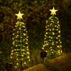 Christmas tree solar copper wire led star outdoor waterproof wrought iron villa courtyard decoration lawn