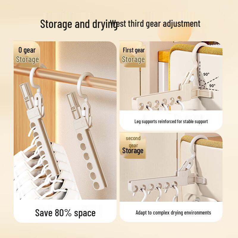 Portable 6-Hole Folding Travel Hangers (2-Pack)