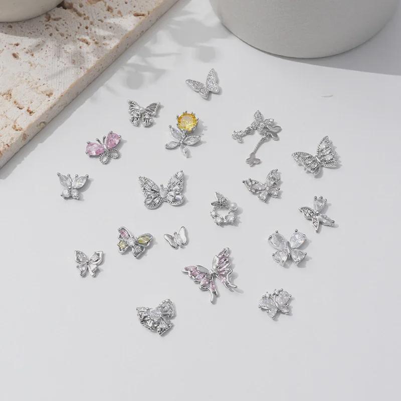 

LZ16 Luxury Metal Butterfly Zircon Nail Jewelry