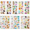 12 Sheets Wild Animal 3D Bubble Stickers Vibrant Cartoon Deer Lion Gorilla Tiger Monkey Decals for Laptop Water Bottle JXB