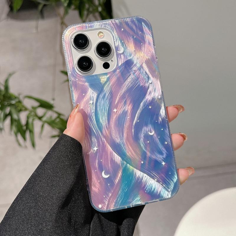 

For iPhone 14 Pro Max Case Gradient Starry Silver TPU+Acrylic Phone Cover Protector A