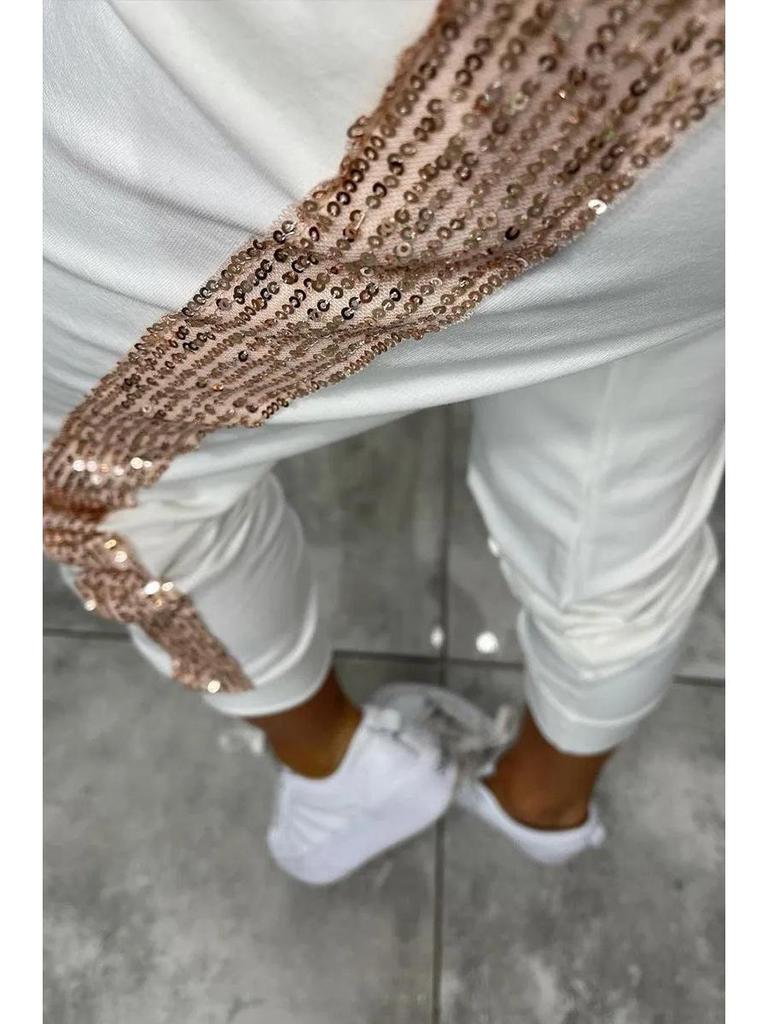 2024 Trendy Casual Sequin Pocket Sport Hoodie and Sweatpants Set