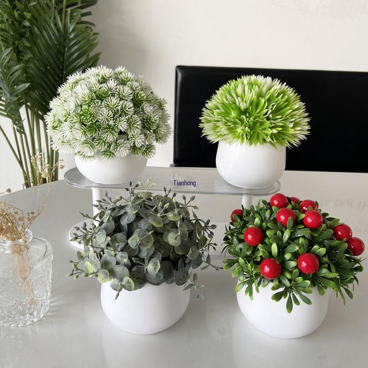 Artificial Bonsai Green Plants for Desk and Living Room Decoration