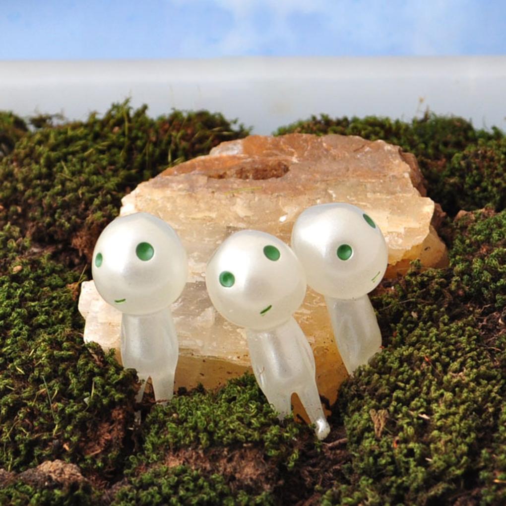 6 Pieces Specter Miniature Ornaments Luminous Alien Car Decoration Resin Statue Flower Pot Garden Landscape Decor