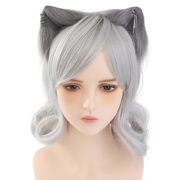 Ethnic Style Plush Foxes Hairband with Dangle Earring Woman Girl Hairband