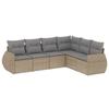 VidaXL Salon de Jardin avec Coussins 6 pcs, Canapés de Terrasse, Ensemble de Meubles de Patio, Mobilier d'Extérieur, Beige 3221408