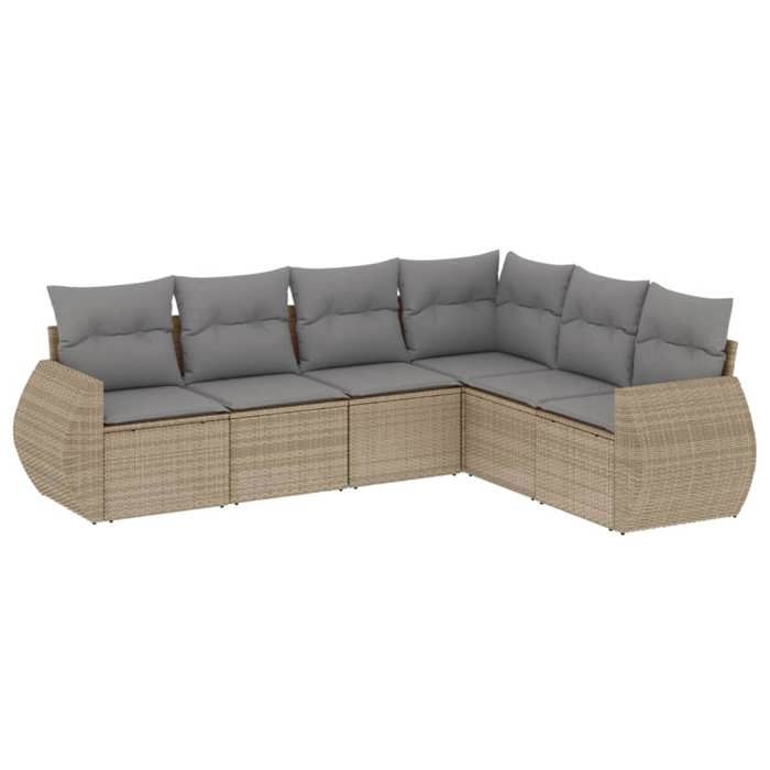 VidaXL Garden Lounge Set with Cushions 6 Pcs, Patio Sofas, Patio Furniture Set, Outdoor Furniture, Beige 3221408
