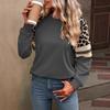 Women's Multi color Leopard Print Long Sleeve Loose Sweatshirt New Autumn Winter Style