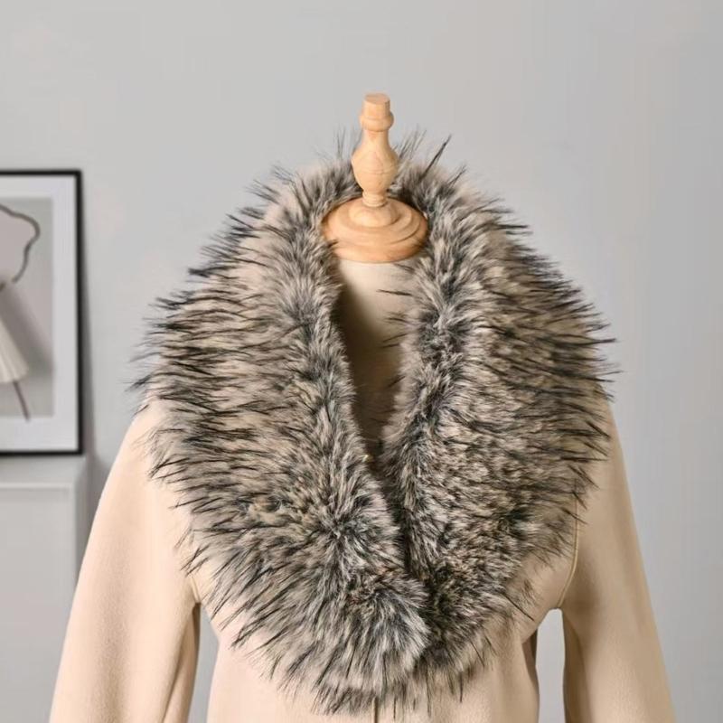 Soft Collar Winter Scarf Warm Plush Shawl For Women Men Lightweight Polyester Cold Weather Accessory