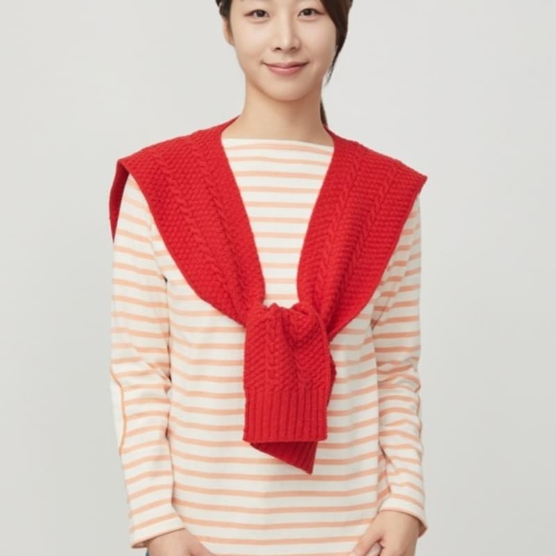 Morbido Pure Wool Cable Shawl Muffler _ 4 Colors