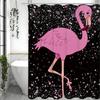 Pink Flamingo Shower Curtain, Bathroom Decorative Shower Curtain, Waterproof Shower Curtain with Hooks
