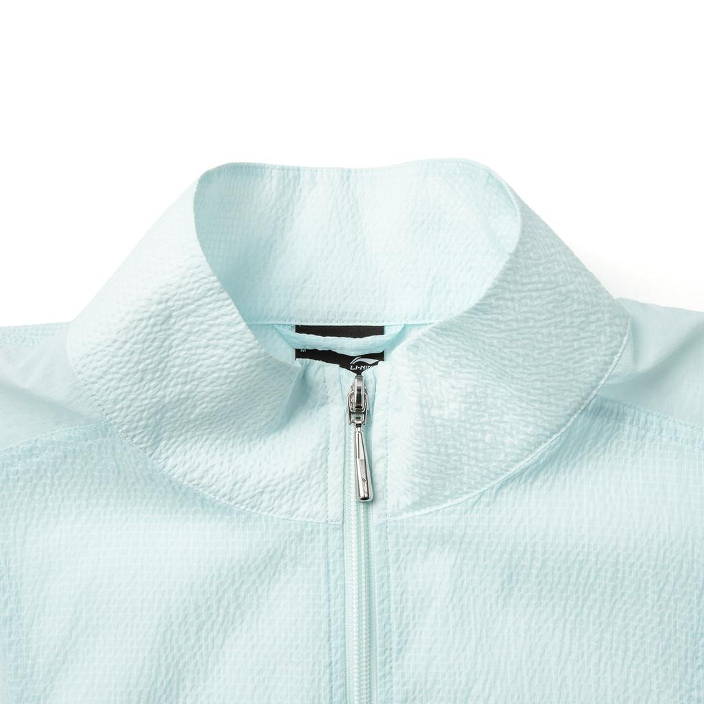 Li Ning Sports Lifestyle Series Solid Color Zipper Stand Collar Comfortable Breathable Versatile Windbreaker Women outerwear Light-Sky-Blue AFDV992-2
