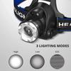High power LED Headlamp Fishing Headlight 3 Modes Zoomable Waterproof Super bright camping light Powered by 2x18650 batteries