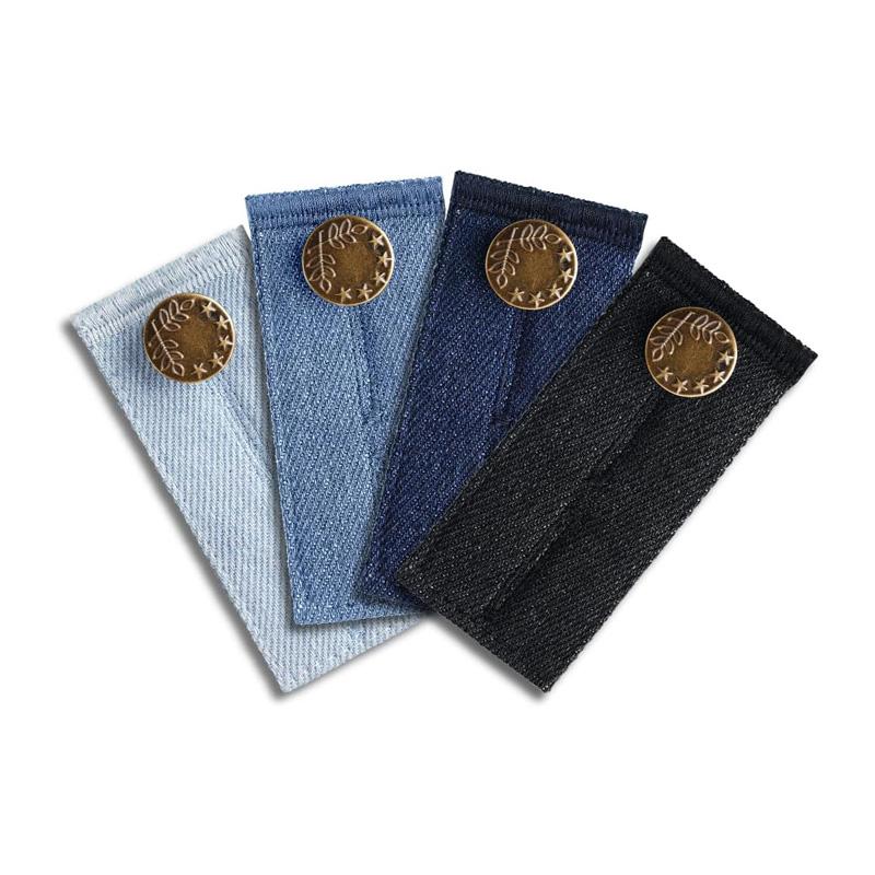 4 Stück Verstellbares Taillenverlängerungs-Knopfset Verlängerung für Jeans Elastischer Knopf-Verlängerer Hosenbundverlängerung für Jeans Hosen