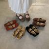 French Temperament Round Head Plush Soft Flat Bottom Mary Jane Single Shoes Women's Shoes 2025 Spring and Autumn New Skirt Evening Shoes