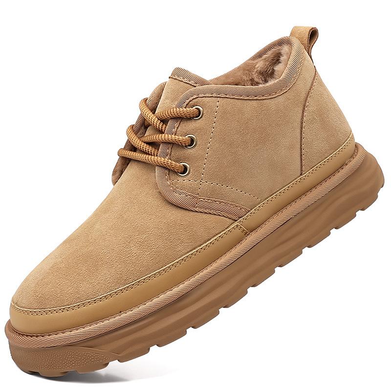 Martin boots winter velvet warm cotton shoes men's non-slip and cold-proof mid-help casual snow boots