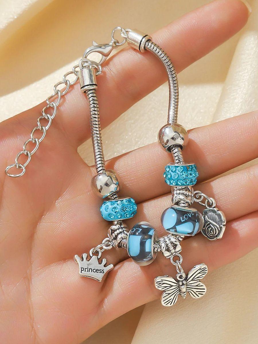 

1PC Women s Fashion Pan Family Multi Element Butterfly Crown Beaded Bracelet Date Travel Banquet Party Festival Dressing Gift