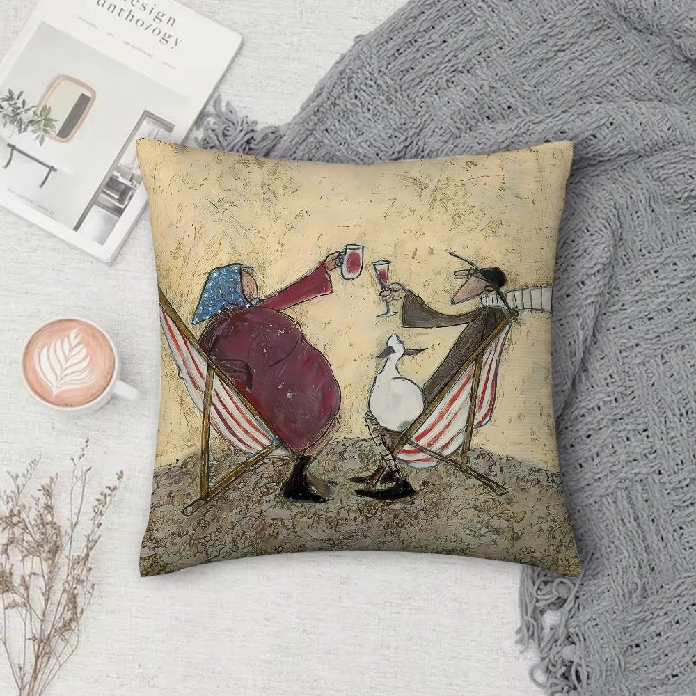 S-sam toft art Наволочка Квадратная Двусторонняя Печать Короткий Плюш Подушка для Дивана Наволочка для Прикроватной Подушки 30x30cm