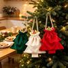 Christmas Gift Bags Tree Drawstring Presents Bag, Reusable Plush Wrapping Pouch, Party Supplies Shaped Holiday Favors Bag for Candy, Goody,