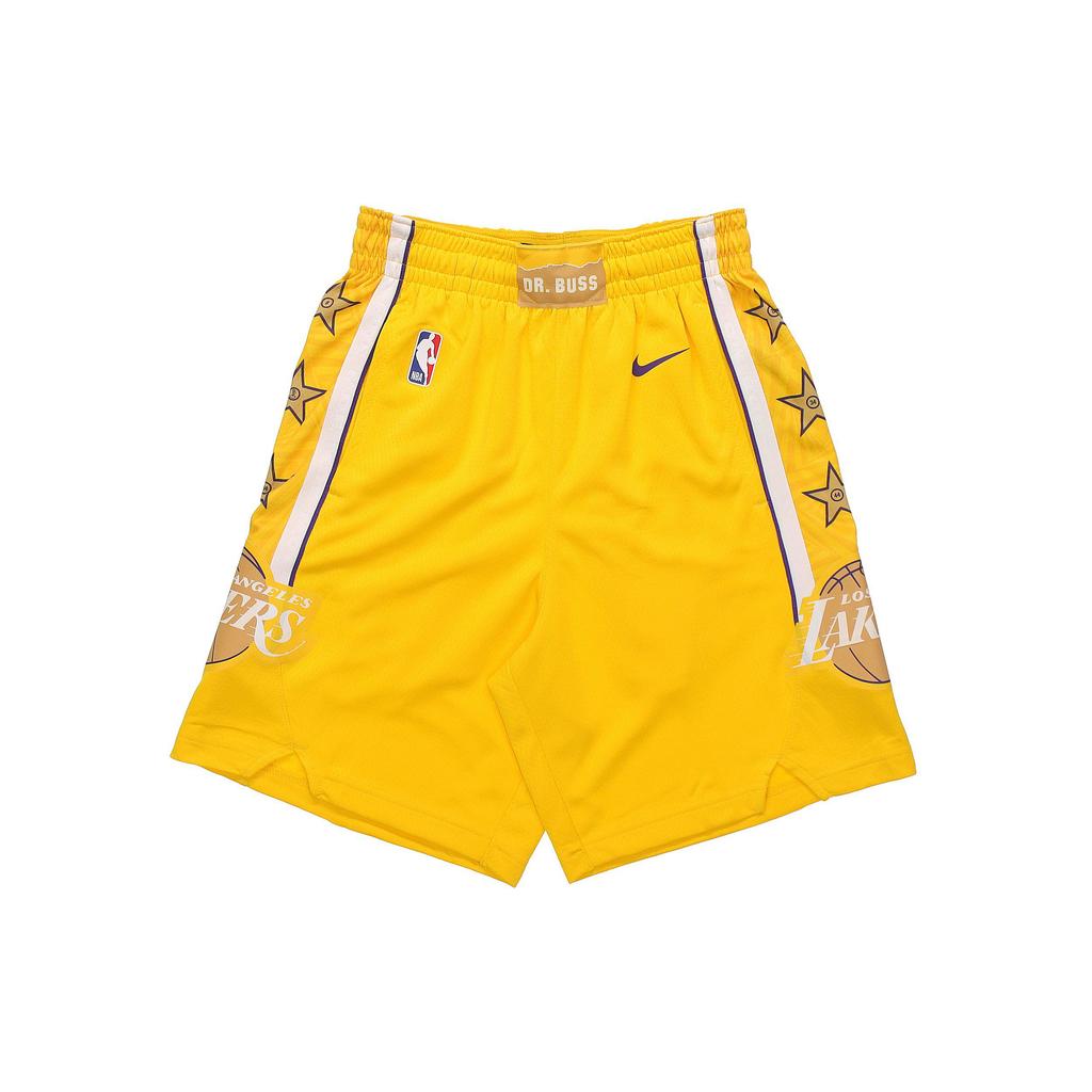 Nike NBA City Edition SW Fan Version 19-20 Season Lakers Basketball Shorts Men Bottoms Yellow BV5873-728