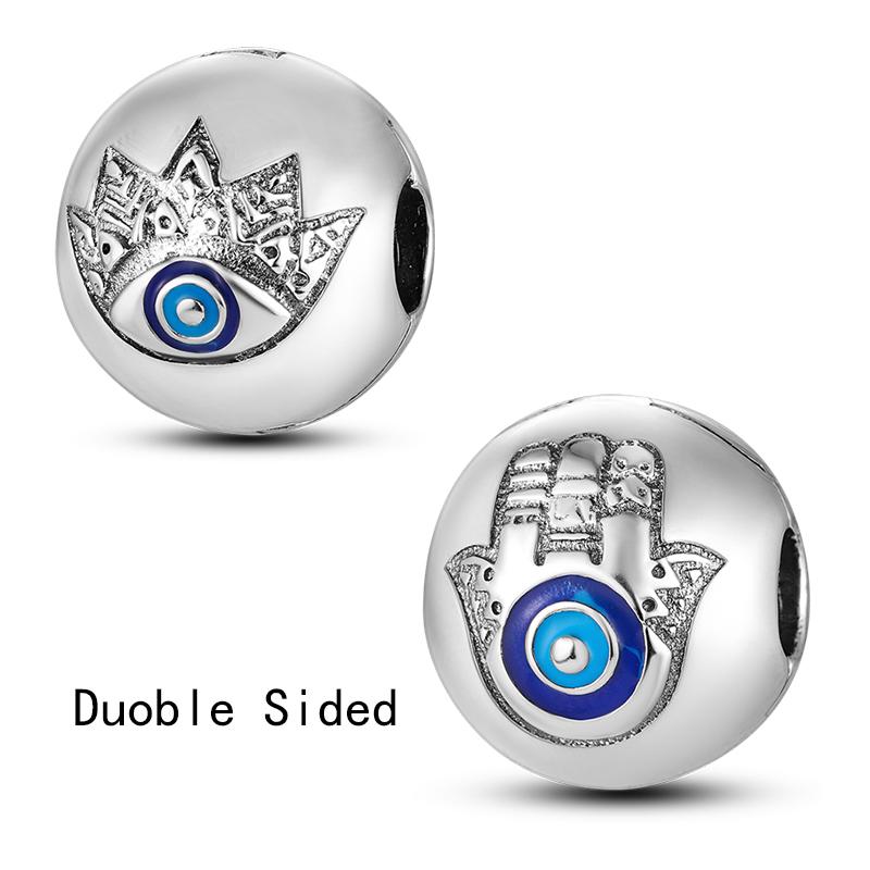 Blue Sea Turtle Charms Beads Copper Heart Clover Sunflower Devil Palm Fit Original Bracelets Guard Bead Diy Jewelry