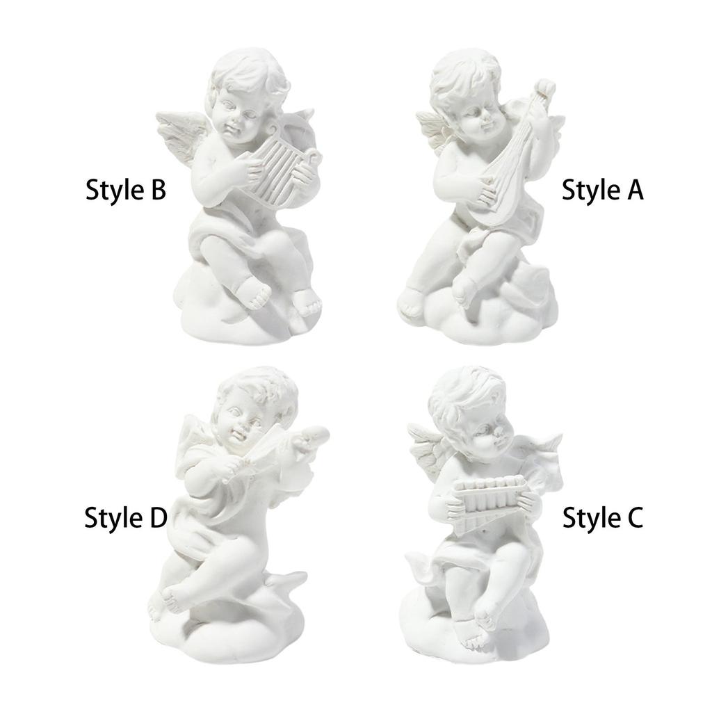 Little Angel Statue Cherub Sculpture Art Craft Ornament Miniature Figurine for Entrance Living Room Centerpiece Office Shelf