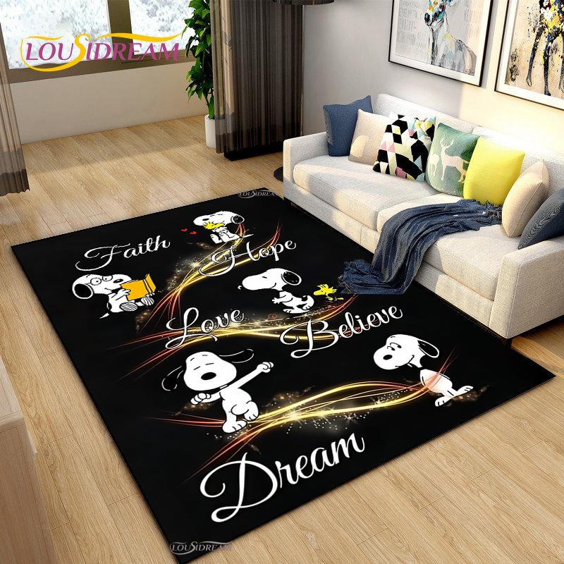 Snoopy Cartoon Anime Carpet for Living Room Bedroom Rug Kids Door Unslip Floor Mat Birthday Gift Photography Props Alfombra Rug