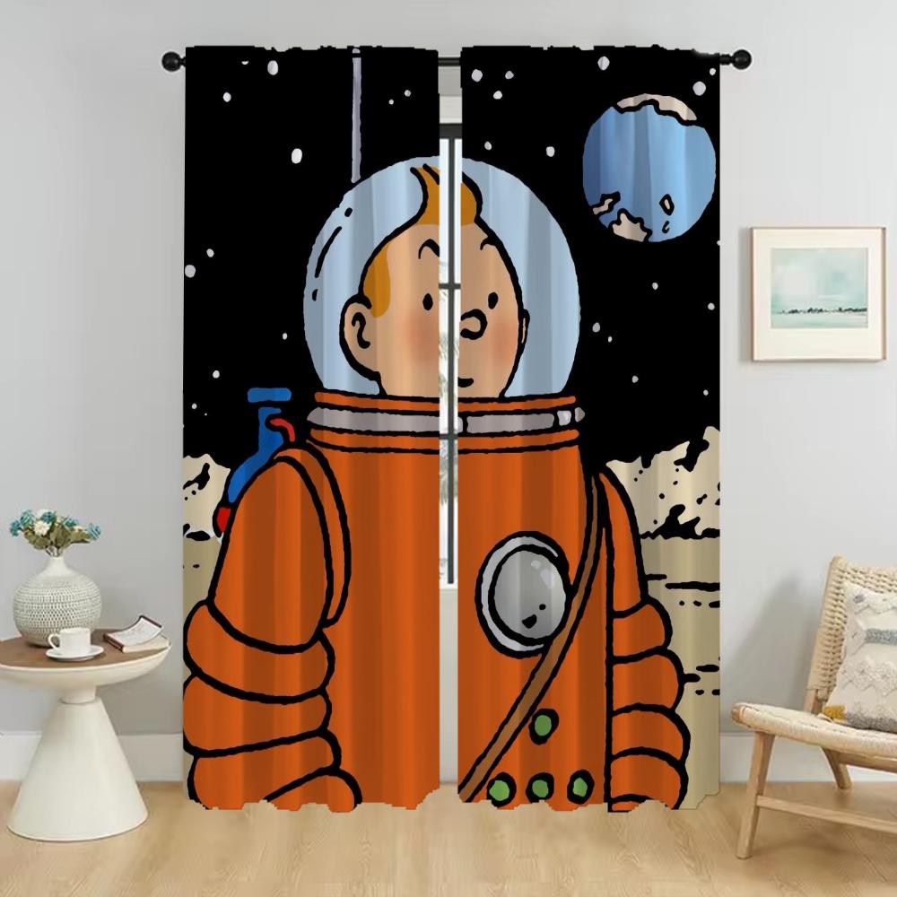 

Adventures of Tintines Elegant Room Curtains for Living Room Window Curtain Partition Home Interior Curtains 2 Pieces Shades W50xH70cmx2pcs