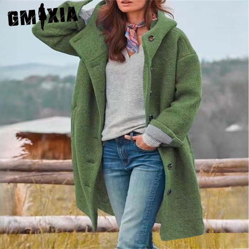 

GMXIA женские винтажные повседневные куртки и пальто с решетчатым принтом осень-зима с длинными рукавами и воротником-поло XXXL зелёный