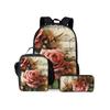 Regenboog Muzieknoten Print Drie Delige Rugzakken Set voor Jongens en Meisjes Beste Cadeaus 2D Platte Cartoon Schooltas voor Kinderen