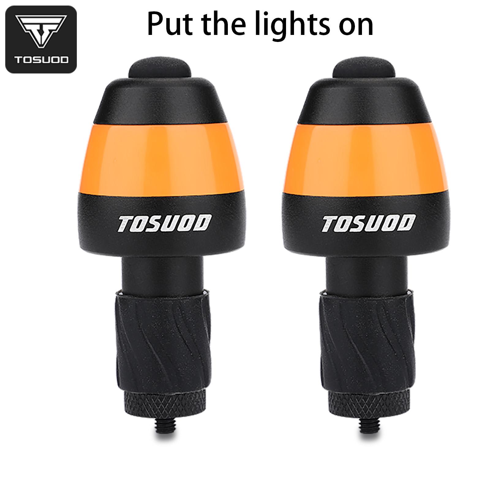 TOSUOD bicycle light plug light LED intelligent turn signal warning light Mountain handle blockage handle bicycle light 1pairs