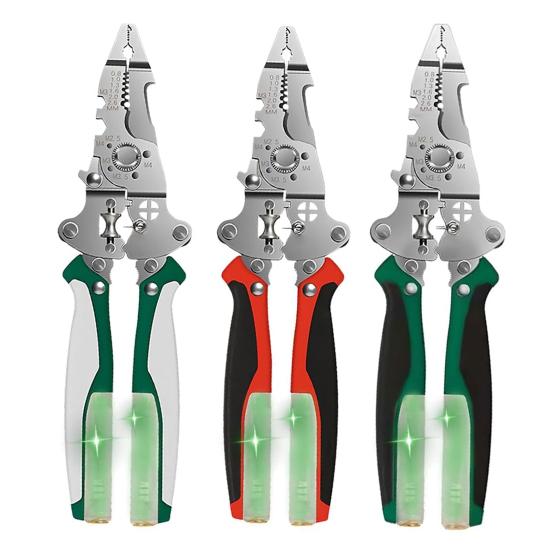 Wire Stripper with Voltage Tester Ergonomic Handle High Precision Compact Portable Multi-function Electric Wire Stripping Tool