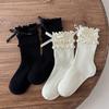Girls Sweet Cute Ruffle Lace Bows Socks Korean Princess Socks for Children White Black Bow Toddler Cotton Lolita Ankle Socks