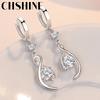 925 Sterling Silver Love Interweave Blue AAA Zircon Earrings for Women's Wedding Gifts Fashion Jewelry