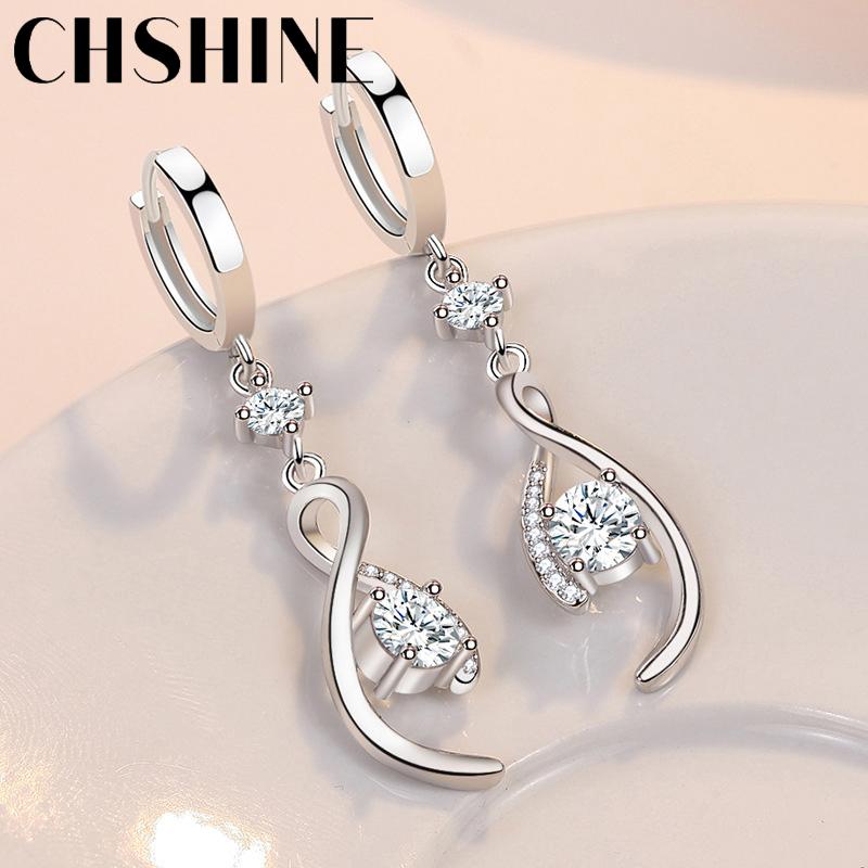 

925 Sterling Silver Love Interweave Blue AAA Zircon Earrings for Women s Wedding Gifts Fashion Jewelry