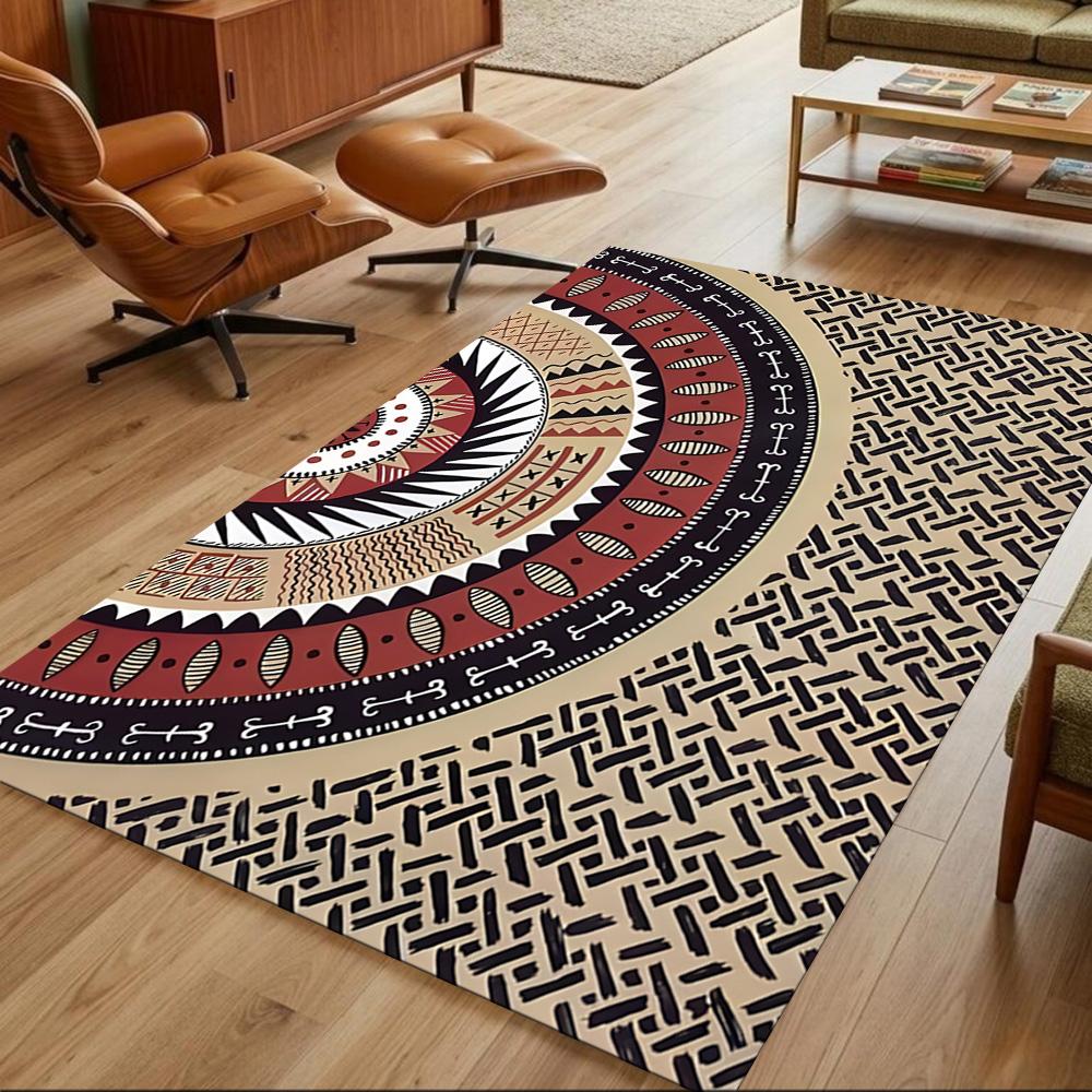 Mystic Tribal Pattern Art Non-Slip Home Carpet Design for Office Decor Living Room Gift