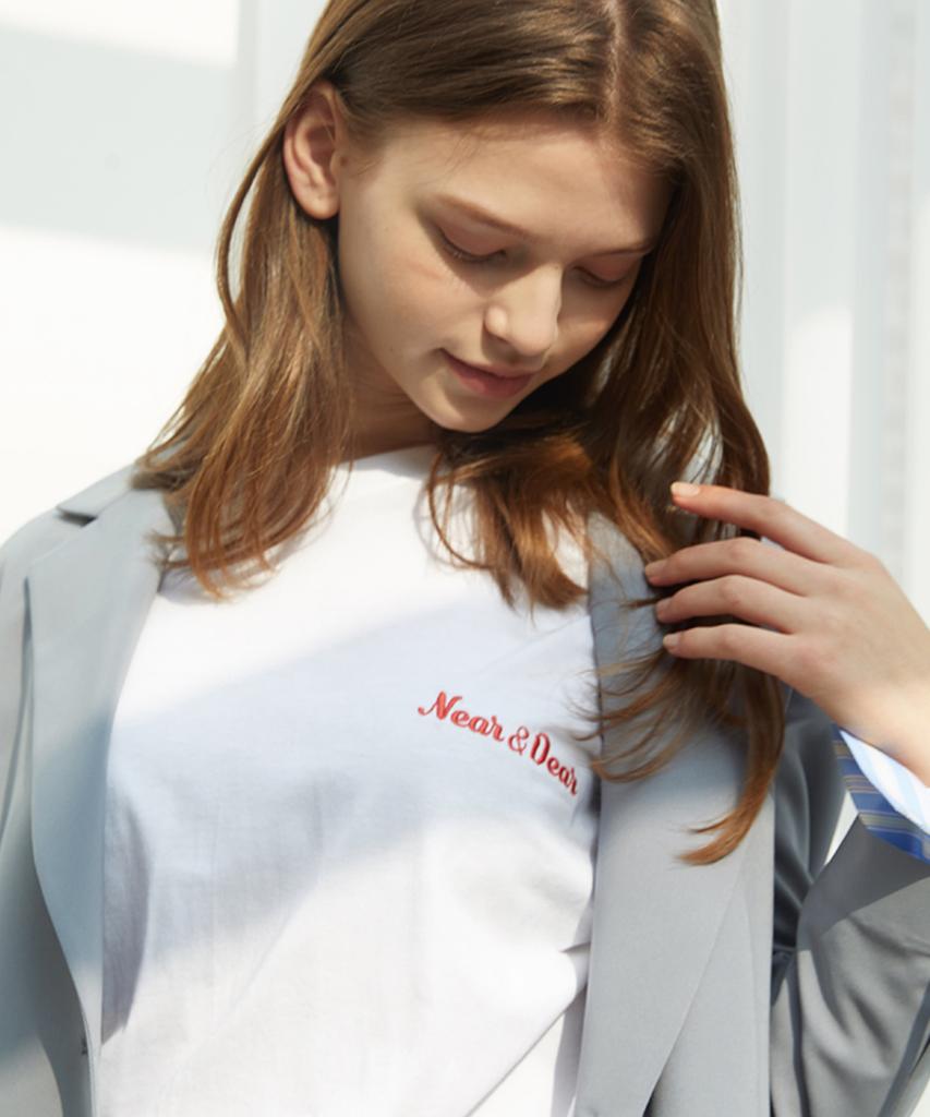 NEAR&DEAR Logo Long Sleeve T-Shirt White