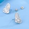 Stylish Butterfly Stud Earrings For Ladies 925 Silver Plated Super Shiny Full Diamond Zircon Banquet Jewelry Wedding Party Gifts