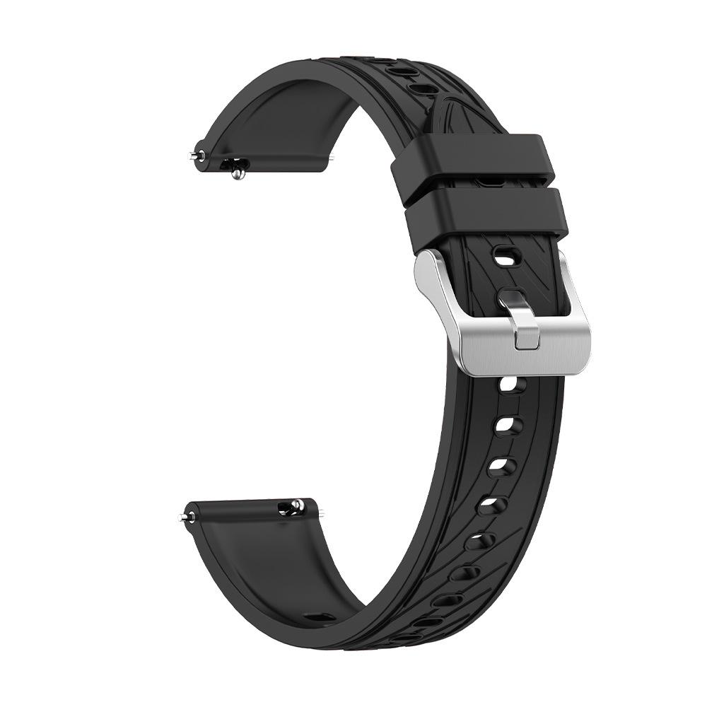 18mm Strukturiertes Silikonarmband passend für Huawei Watch GT4/GT5 41mm Stilvolles gemustertes Silikonarmband 18mm schwarz