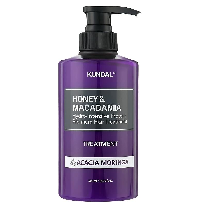 

Поживний кондиціонер з медом та олією макадамії Honey & Macadamia Protein Hair Treatment Acacia Moringa Kundal 500 мл