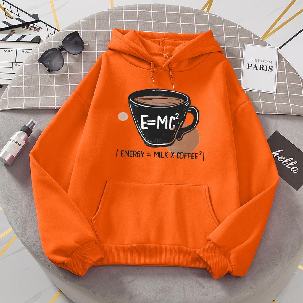 Emc Energy Milk Coffee Hoodies Women Comfortable Warm Hoodie Fashion Casual All Match Hoody Sports