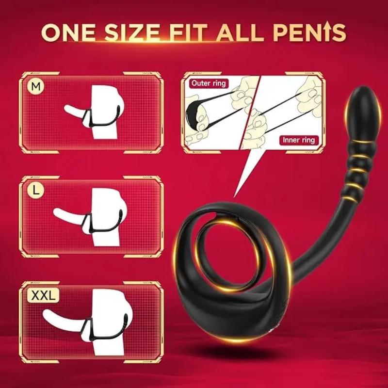 Cockring Prostata Vibrator Sexspielzeug für Männer APP Drahtlos 10 Modi Hodenmassage Anal Butt Plug Penisring Männlicher Masturbator 18