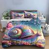 "Colorful Snail Art Set Decoration" Bedding Set with 1 Duvet Cover 2 Pillowcases Single Double King Queen Gift